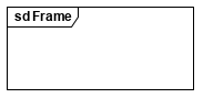 Retângulo horizontal som etiqueta na parte superior esquerda com o texto sdFrame.