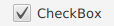 a figura ilustra um botão no formato de um quadrado apenas com contorno e em seu interior há um símbolo de verificado, ao lado tem o texto CheckBox