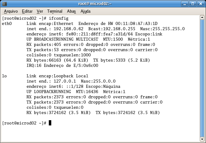 A imagem mostra as capturas de telas de prompts de comando com os comandos ipconfig.